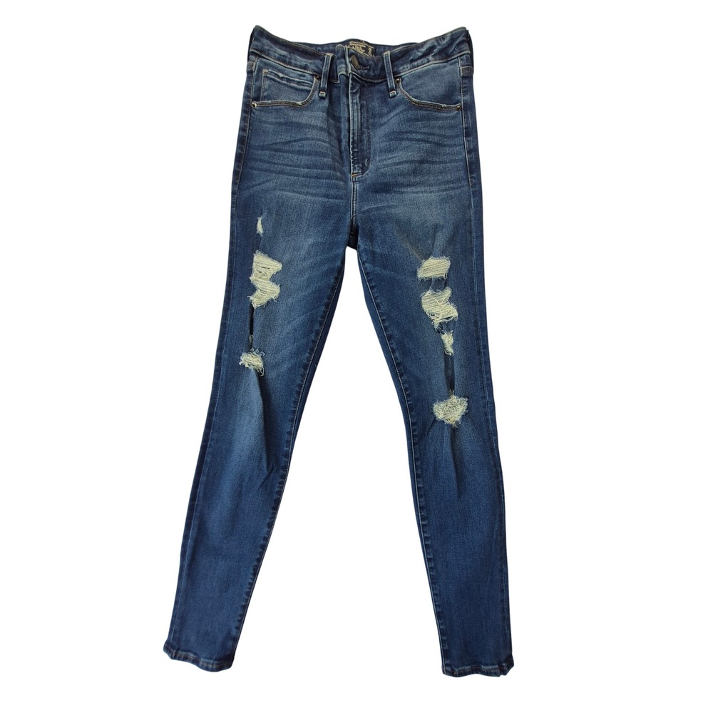 Abercrombie & Fitch Simone High Rise Super Skinny Jeans Womens 28R Distressed